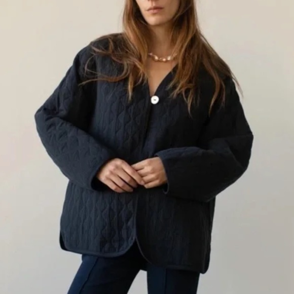 Donni one button quilted jacket cardigan Small - Picture 1 of 5
